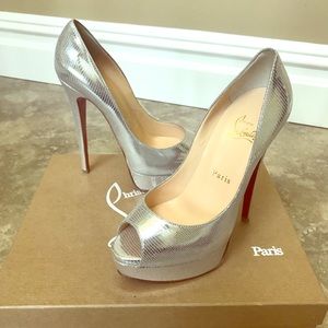 Christian Louboutin 150 Laminato Silver 37.5